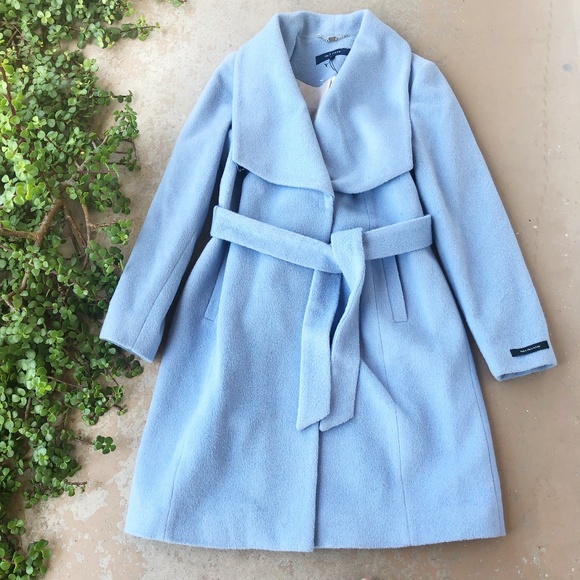 cole haan wrap coat blue